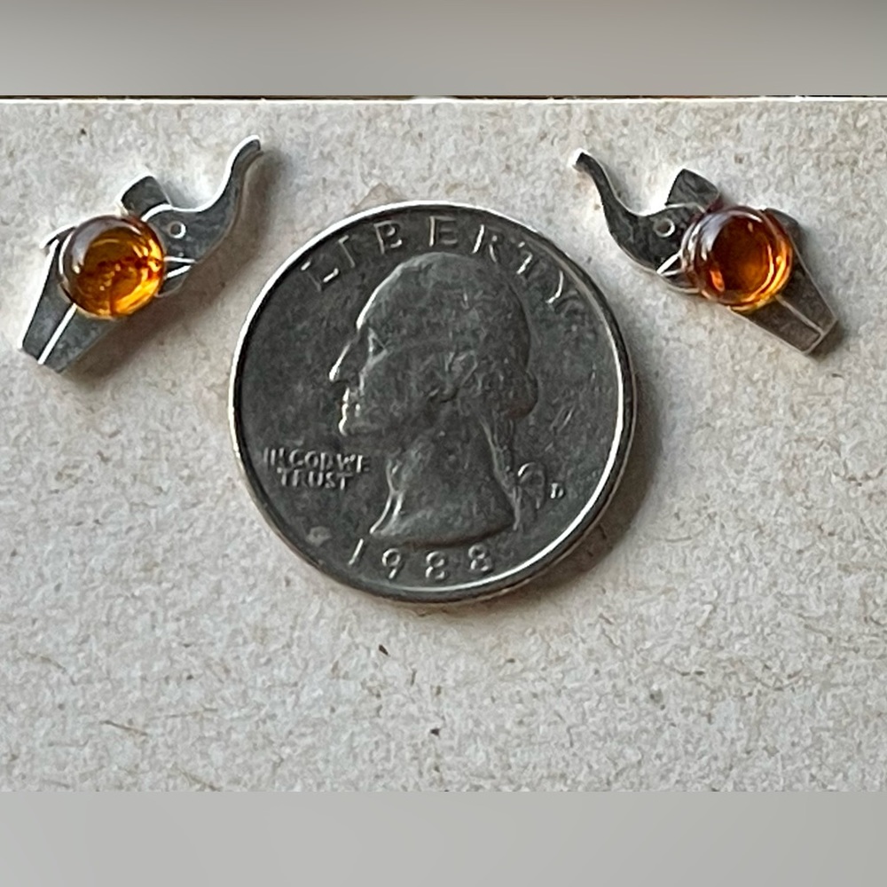 Elephants- Authentic Baltic Amber Stud Earrings - image 8